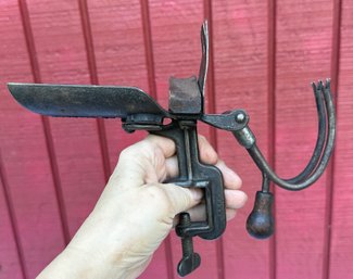 Lot 339 - Antique Goodell Co - Antrim NH USA - Double Cherry Olive Pitter - Primitive Culinary Hand Tool