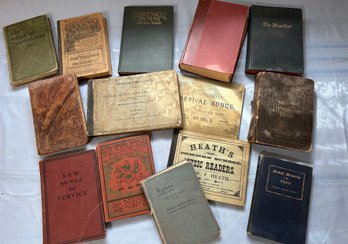 Lot 371 - Lot Of Hymnal Hymn Books From 1800s - Bible Psalms - Spiritual Songs - Music Readers - Sabbath