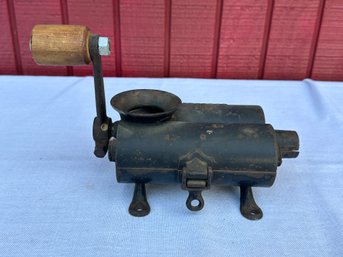 Lot 349 - 1850s Cast Iron Table Top Meat Sausage Grinder Chopper Stuffer - Primitive Antique Kitchen Farmhouse