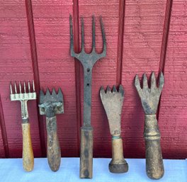 Lot 353 - Primitive Ice Block Choppers Chipper - Hand Tools Antique Culinary Utensils - Farmhouse Decor