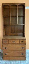 Lot 52- Maple Bureau With Book Shelf Top - Vintage Furniture - Great Piece - Sturdy!