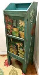 Lot 53- Garden Motif Cabinet With Shelves - Very Nice!