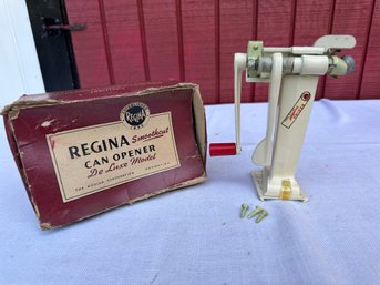 Lot 356 - 1940-50s Regina Can Opener New Old Stock In Original Box Deluxe Model Wall Mount