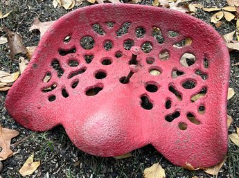 Lot 56- Antique Red Cast Iron Tractor Seat - Cool Piece Of History!