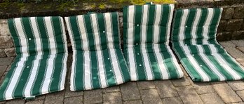 Lot 303SES- Green And White Outdoor Chair Pads Cushions