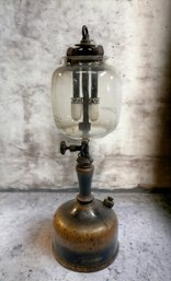 Lot 310 - RARE! Antique Coleman Mantel Lantern With Hanging Pyrex Glass Globe