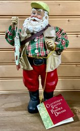 Lot 65- 1995 Clothique Santas By Possible Deams - Fisherman 10 Inch Santa Claus Figure- Christmas Decor