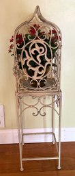 Lot 74- White Metal Bird Cage And Stand - Display Piece