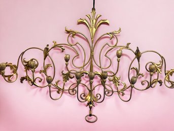 Lot 316 -  Incredible! Ornate Hollywood Regency Candelabra 11 Light Wall Sconce With Gold Gilt - Quite Large