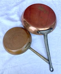 Lot 362 - Heavy Copper Fry Pan - Kitchen Pans - Cast Iron Handle