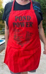 Lot 364 - Ponderonians! Vintage Martin's Pond Power North Reading Red Apron