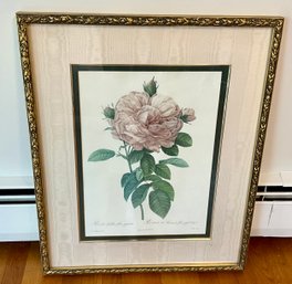 Lot 453- 1987 The Bombay Company The Rose By Pierre Joseph Redoute Wall Decor Art