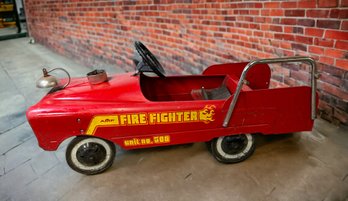 Lot 321 - 1960s Unit 508 AMF Firefighter Pedal Car - Vintage Firetruck - Toy Fire Engine Truck