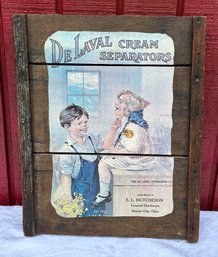 Lot 372 - Decoupage Butter Magazine Page On Antique Weathered Wood - Wall Art - DeLaval Cream