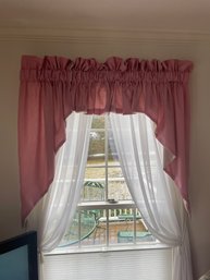Lot 29- Pink Curtains With White Sheers - Lot Of 4