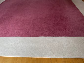 Lot 28- Pink Rug With White Edge - BIG - Nice And Clean