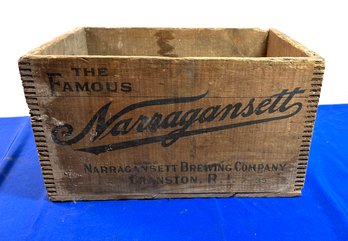 Lot 326 - The Famous Narragansett Brewing Company - Advertising Wood Box With Dovetail Joints