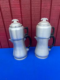 Lot 450- Lot Of 2 Guardian Service Hammered Aluminum Coffee Percolators - Vintage