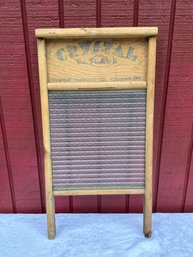 Lot 382 - Crystal Cascade Antique Wood And Glass Washboard - Standard Family Size