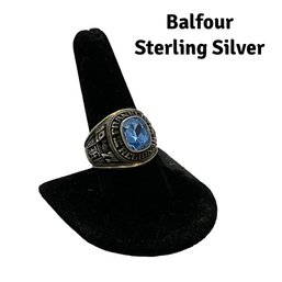 Lot 4- Balfour Sterling Silver 1977 Franklin Mens Class Ring Size 10