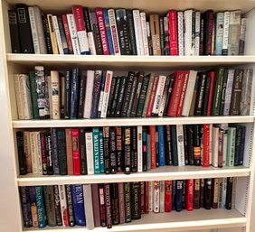 Lot 303 - 4 Shelves Of Hard Cover Books - Literature - Political - SIdney Sheldon, John Grisham