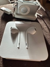 Lot 292SES -  New Apple Ear Buds & Vintage  IPod Shuffle Model A-1204 - 2nd Generation - With Cord - 2006