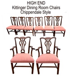 Lot 519A - High End! Chippendale Style Set Of 8 Kittinger - Beautiful Dining Room Sturdy Chairs