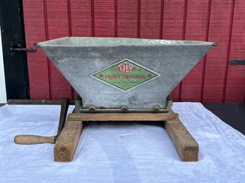 Lot 395 - Large Antique Galvanized Lily Fruit Crusher - Somerville Machine And Foundry