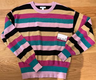 Lot 81SES- NEW Nine West Sparkle Striped Sweater Top - Womens Size Medium M