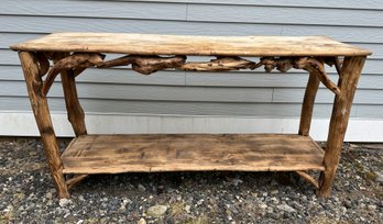 Lot 522- A Natural Beauty! Unique Rugged Driftwood Console Table - One Of A Kind