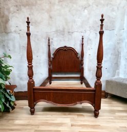 Lot 526- Victorian Style High Headboard Queen Sized High Post Bed Frame