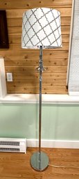 Lot 307 - Like New Pole Floor Lamp - With White Gray Drum Shade