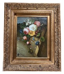 Lot 428 - Stunning Original Still Life Floral - Fine Art Oil Painting On Canvas With COA