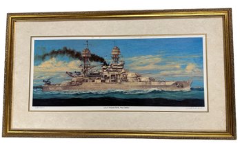 Lot 430 - USS Arizona Mural Pearl Harbor Battleship Numbered Litho 385/1500 Signed By John Charles Roach