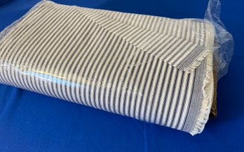 Lot 602BB - Full New Bolt Of  Navy Striped Ticking Twill Material Fabric - 20 Yards! James Thomson