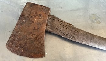 Lot 673- RARE! TUFTS COLLEGE Axe - Vintage Hand Tool - Lumberjack