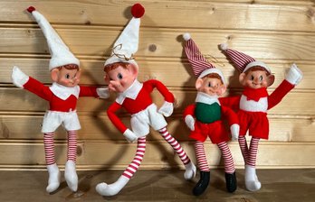 Lot 680- MERRY MERRY! 4 Fun Christmas Elves- Elf- Pixie- Decor