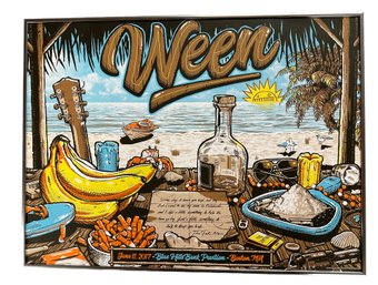 Lot 531 WEEN Concert Poster By Darin Shock Lava Foil Edition Art Litho Print Blue Hills Bank Pavilion 2017