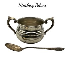 Lot 18- Gorham Sterling Silver Sugar Bowl & Spoon