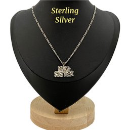 Lot 35- Sterling Silver Chain & 'big Sister' Pendant