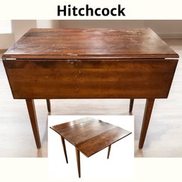 Lot 687- Hitchcock Antique Drop Leaf Kitchen Table- Stenciled- Needs TLC