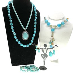 Lot 344- Costume Aqua Lot - Beads & Crystals - Chaps