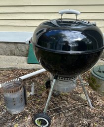 Lot 189 - Weber Charcoal Grill Kettle And Charcoal Stacking Lighter Tube