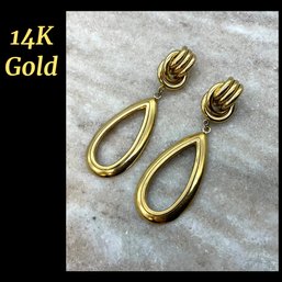 Lot 53SES- 14K Gold Dangling Earrings - Outstanding!