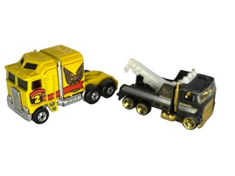 Lot 302- HOT WHEELS Matchbox Mattel  Lot Of 2 1993 Thunder Roller Truck Yellow - 2000 Ramblin Wrecker Truck