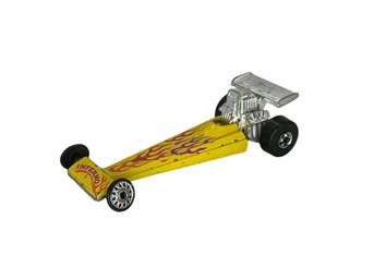 Lot 308- HOT WHEELS Matchbox Mattel - 1975 Inferno Yellow Dragster Racer Race Car
