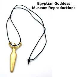 Lot 19- Egyptian Goddess Figurine Pendant With Gold Finish- Signed