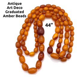 Lot 2- 1930s Art Deco Graduated Amber Beads -44'