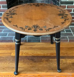 Lot 4- Ethan Allen Traditions Round Stenciled End Table