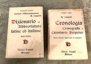 Lot 242- 2 Pair Of Books A Cappelli Rare Set Cronologia 1973, 1969 - Printed In Italy